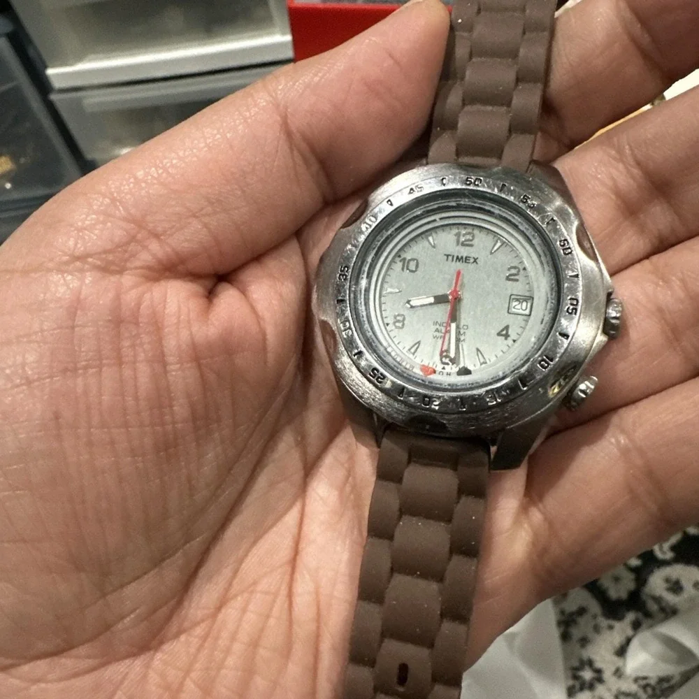 Works Rare Timex Indiglo Quartz Men's Watch Indiglo & Alarm Not working 44mm 7.5